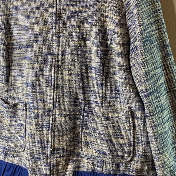 Isaac Mizrahi Live! Womens Size XL Cardigan Blue & White Full Zip Sweater - Picture 5 of 15